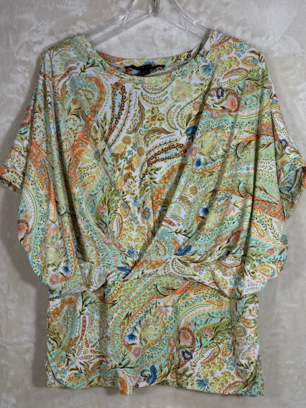 Cynthia Steffe Multicolor Cross Front Paisley Blouse Top